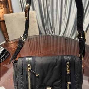 L.A.M.B. Black Shoulder Bag with Gold Details